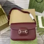 Gucci 815178 Gucci Horsebit 1955 Soft Medium Shoulder Bag Red