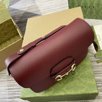 Gucci 815178 Gucci Horsebit 1955 Soft Medium Shoulder Bag Red