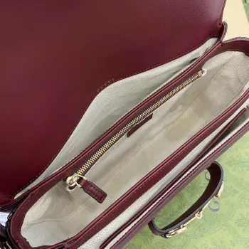 Gucci 815178 Gucci Horsebit 1955 Soft Medium Shoulder Bag Red