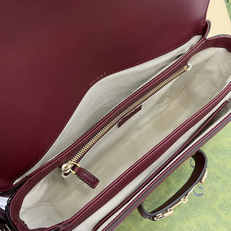 Gucci 815178 Gucci Horsebit 1955 Soft Medium Shoulder Bag Red