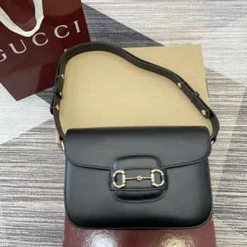 Gucci 815178 Gucci Horsebit 1955 Soft Medium Shoulder Bag Black