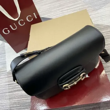 Gucci 815178 Gucci Horsebit 1955 Soft Medium Shoulder Bag Black