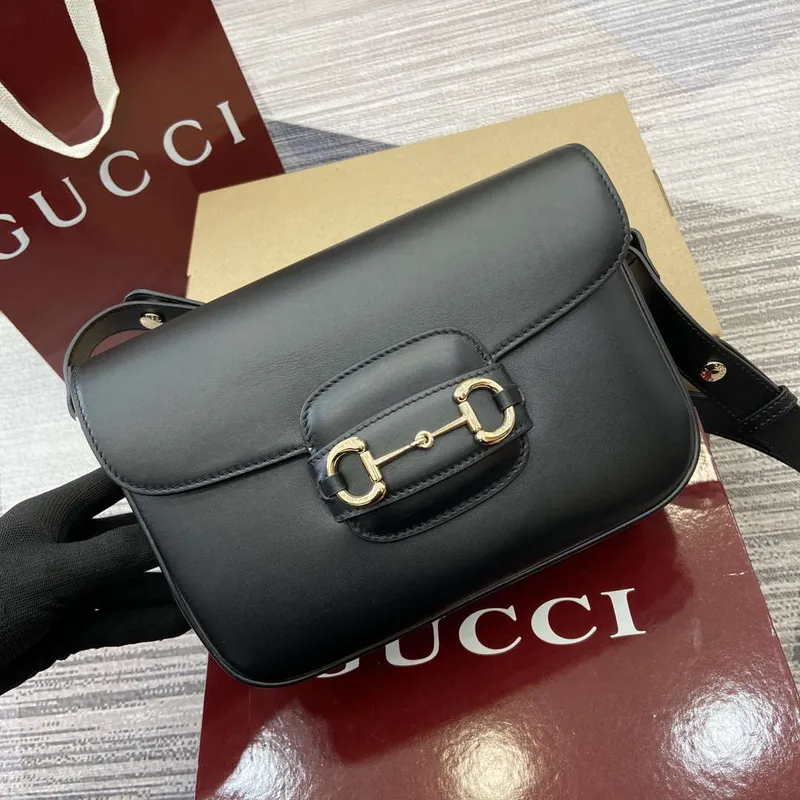 Gucci 815178 Gucci Horsebit 1955 Soft Medium Shoulder Bag Black