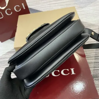 Gucci 815178 Gucci Horsebit 1955 Soft Medium Shoulder Bag Black