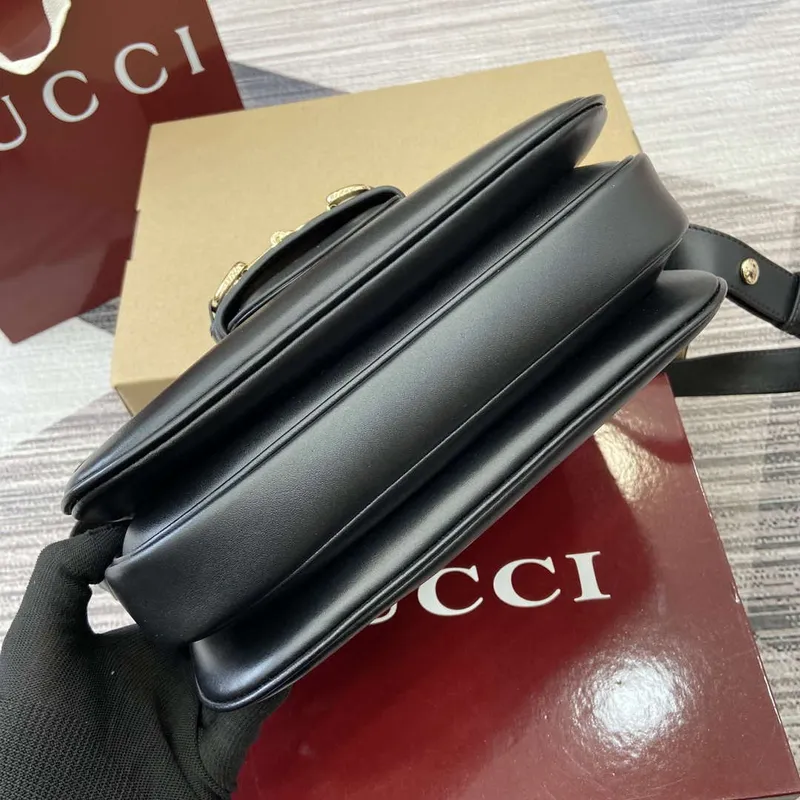 Gucci 815178 Gucci Horsebit 1955 Soft Medium Shoulder Bag Black