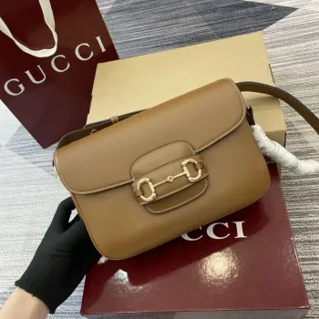 Gucci 815178 Gucci Horsebit 1955 Soft Medium Shoulder Bag Brown