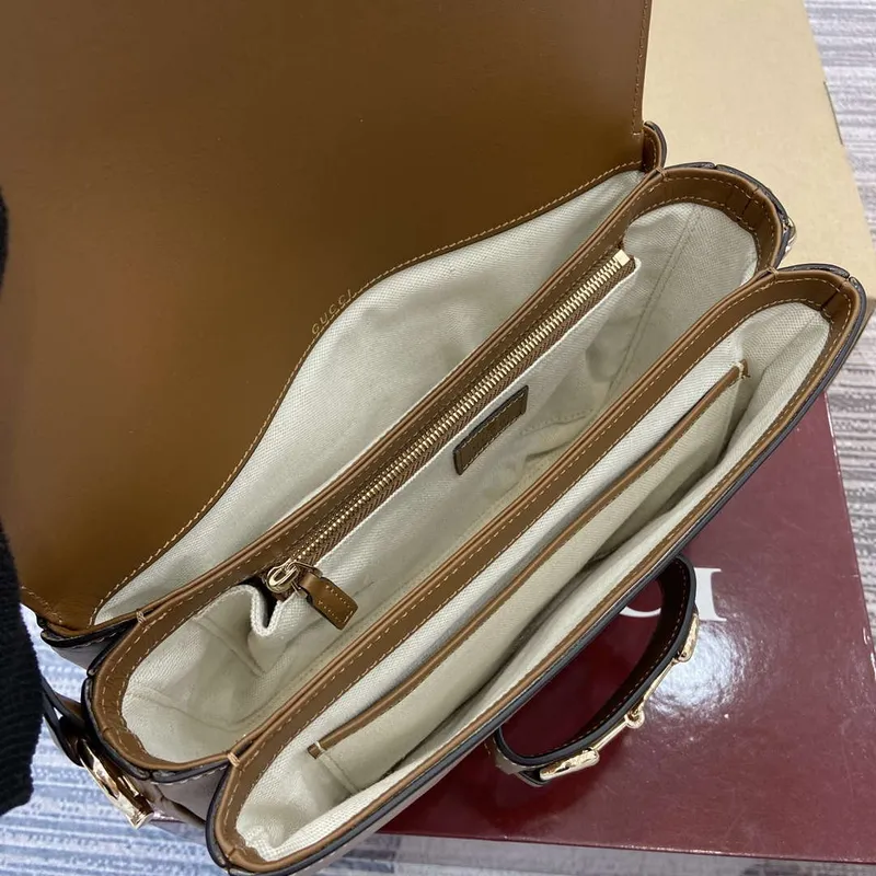 Gucci 815178 Gucci Horsebit 1955 Soft Medium Shoulder Bag Brown