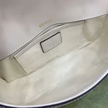 Gucci 815206 Gucci Horsebit 1955 Soft Small Top Handle Bag White leather trim