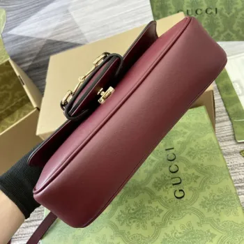 Gucci 815206 Gucci Horsebit 1955 Soft Small Top Handle Bag Red
