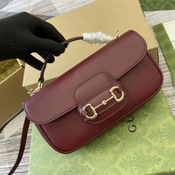 Gucci 815206 Gucci Horsebit 1955 Soft Small Top Handle Bag Red
