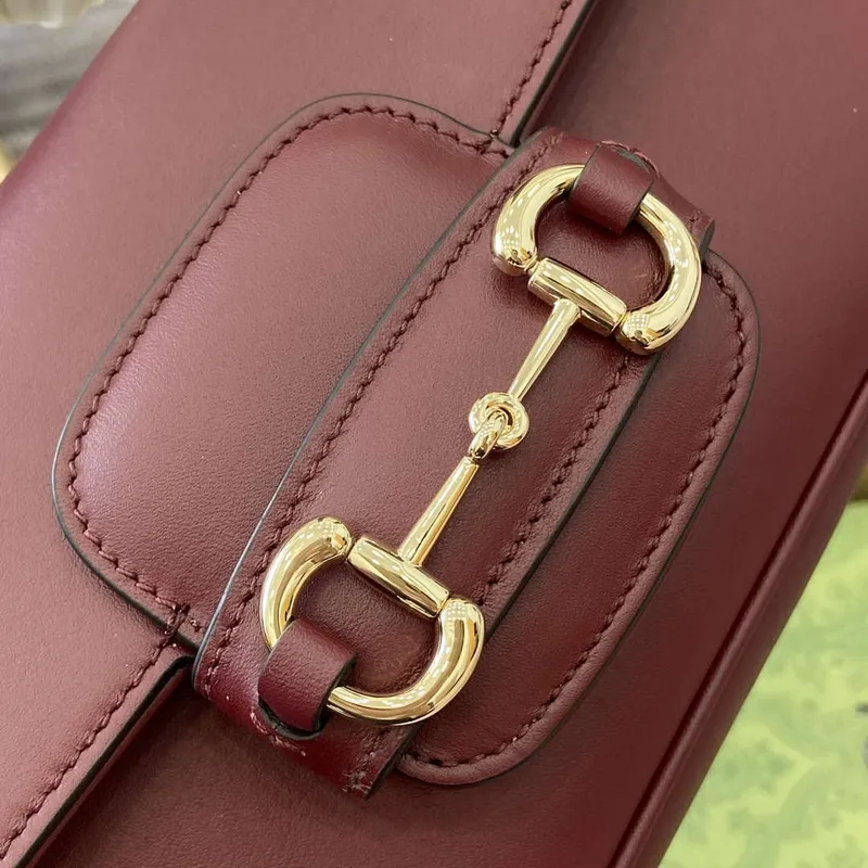 Gucci 815206 Gucci Horsebit 1955 Soft Small Top Handle Bag Red