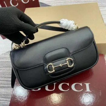 Gucci 815206 Gucci Horsebit 1955 Soft Small Top Handle Bag Black