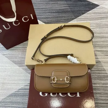 Gucci 815206 Gucci Horsebit 1955 Soft Small Top Handle Bag Brown