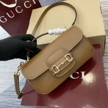 Gucci 815206 Gucci Horsebit 1955 Soft Small Top Handle Bag Brown