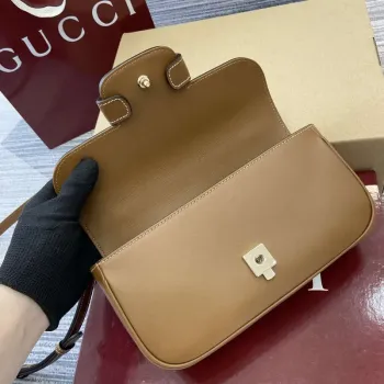 Gucci 815206 Gucci Horsebit 1955 Soft Small Top Handle Bag Brown