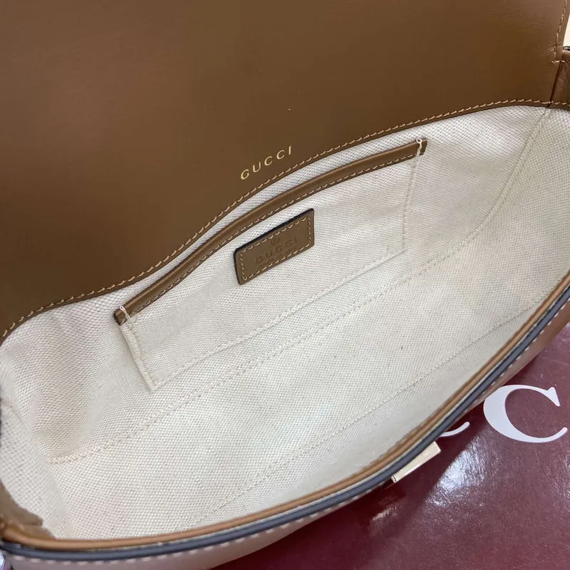 Gucci 815206 Gucci Horsebit 1955 Soft Small Top Handle Bag Brown