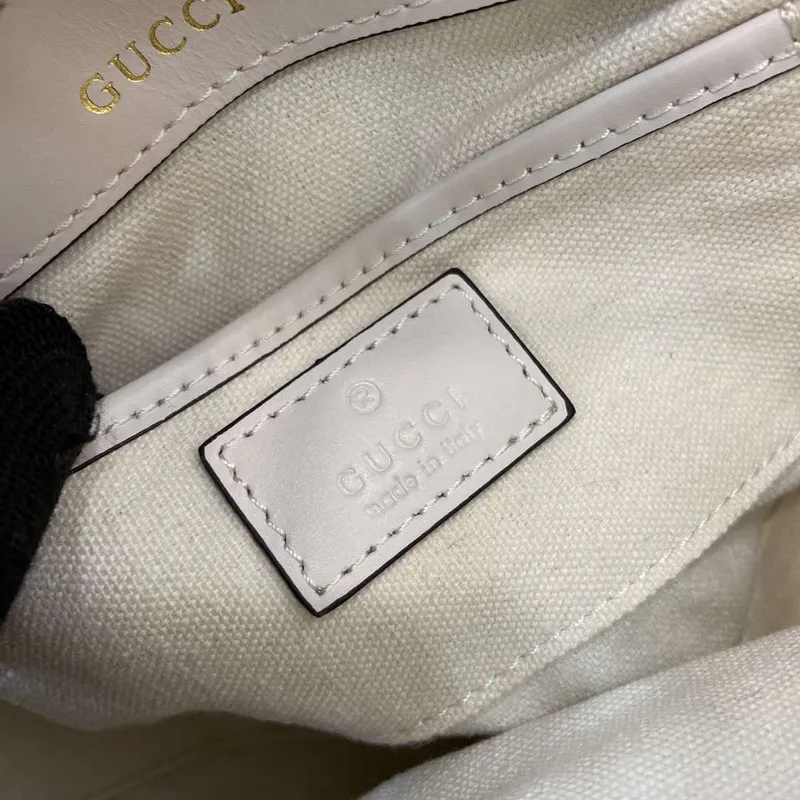 Gucci 815205 Gucci Horsebit 1955 Soft Small Shoulder Bag White leather trim