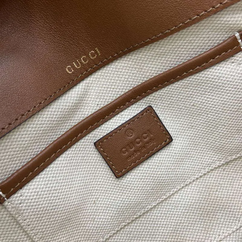 Gucci 815205 Gucci Horsebit 1955 Soft Small Shoulder Bag Brown leather trim