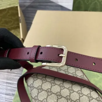 Gucci 815205 Gucci Horsebit 1955 Soft Small Shoulder Bag Red leather trim