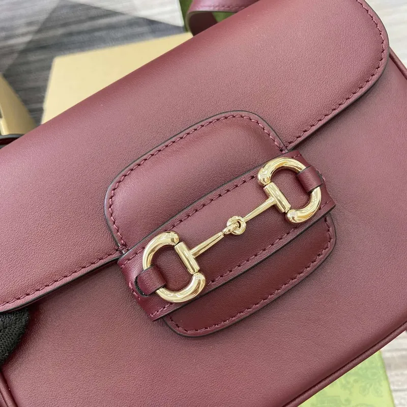 Gucci 815205 Gucci Horsebit 1955 Soft Small Shoulder Bag Red