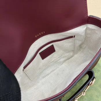 Gucci 815205 Gucci Horsebit 1955 Soft Small Shoulder Bag Red