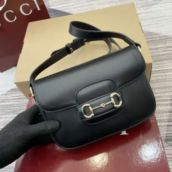 Gucci 815205 Gucci Horsebit 1955 Soft Small Shoulder Bag Black