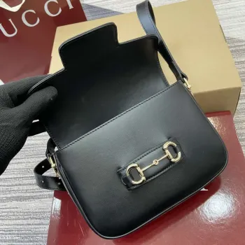 Gucci 815205 Gucci Horsebit 1955 Soft Small Shoulder Bag Black