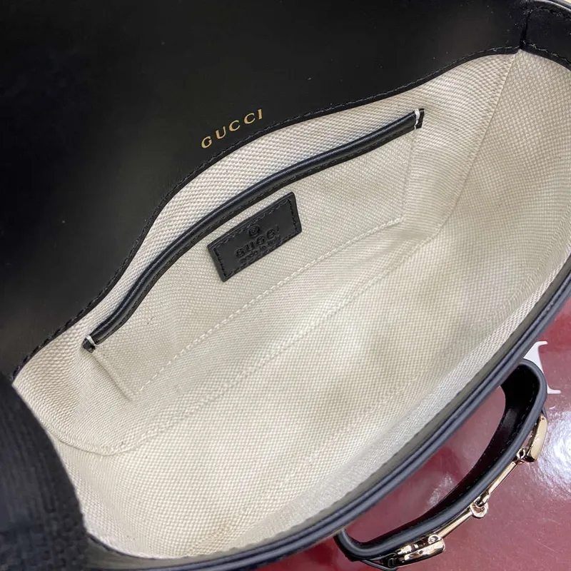 Gucci 815205 Gucci Horsebit 1955 Soft Small Shoulder Bag Black