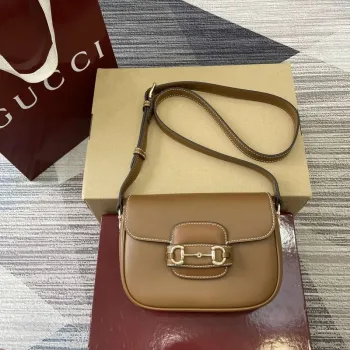 Gucci 815205 Gucci Horsebit 1955 Soft Small Shoulder Bag Brown