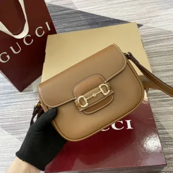Gucci 815205 Gucci Horsebit 1955 Soft Small Shoulder Bag Brown