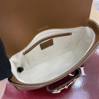 Gucci 815205 Gucci Horsebit 1955 Soft Small Shoulder Bag Brown