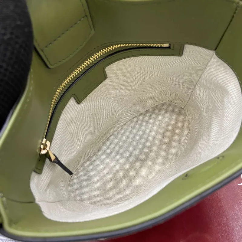 Gucci 833665 Gucci 73 Small Bucket Bag Green Suede