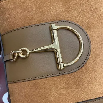 Gucci 833665 Gucci 73 Small Bucket Bag Brown Suede