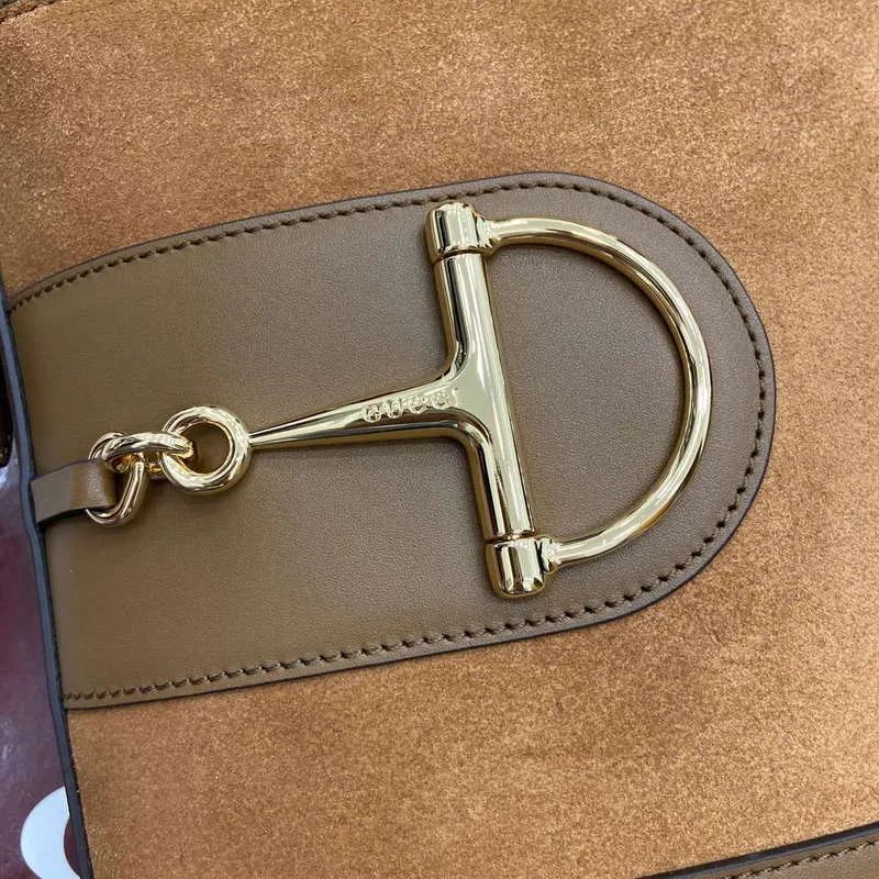 Gucci 833665 Gucci 73 Small Bucket Bag Brown Suede