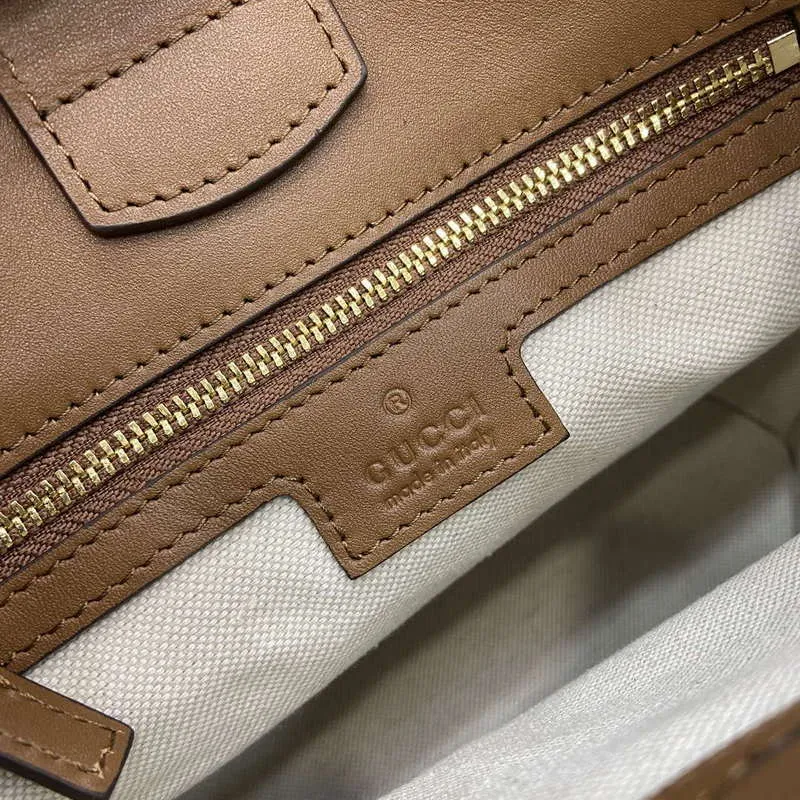 Gucci 833665 Gucci 73 Small Bucket Bag Brown Suede