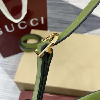 Gucci 833665 Gucci 73 Small Bucket Bag Green Leather