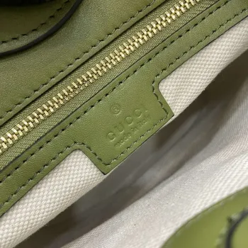 Gucci 833665 Gucci 73 Small Bucket Bag Green Leather