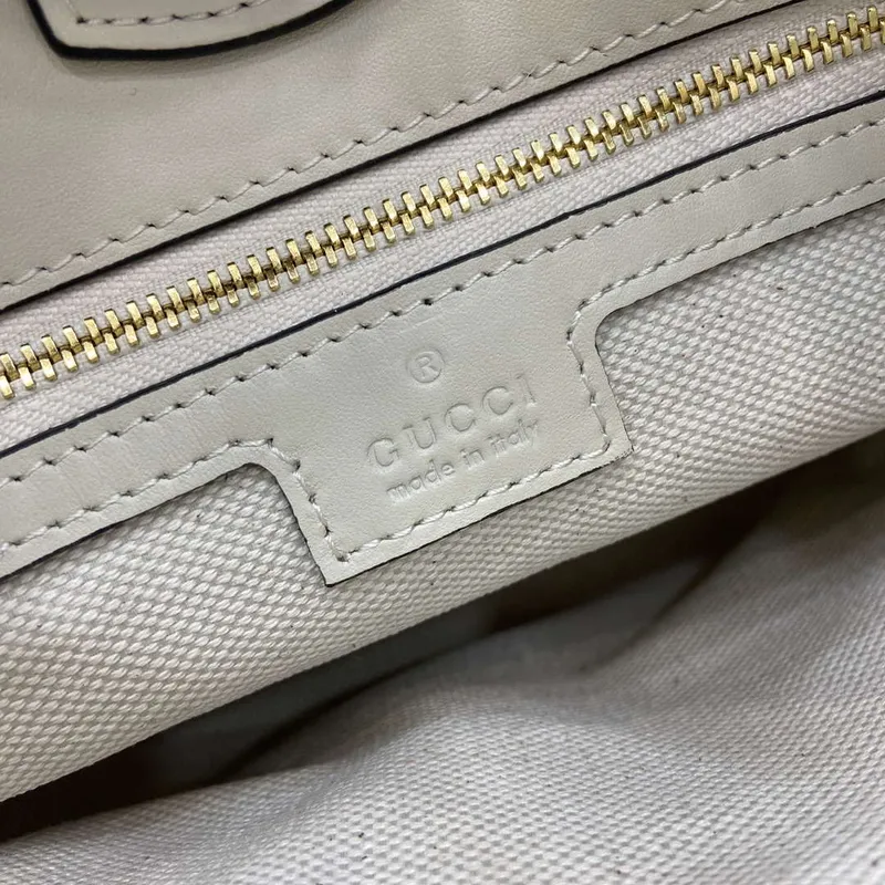 Gucci 833665 Gucci 73 Small Bucket Bag White Leather