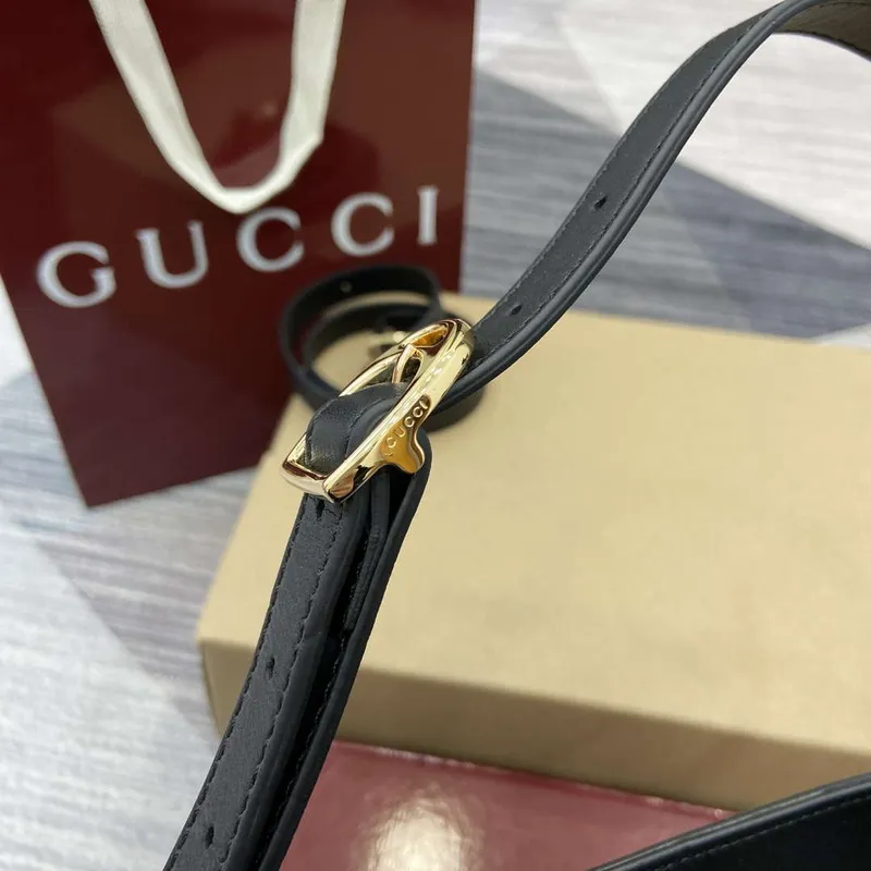 Gucci 833665 Gucci 73 Small Bucket Bag Black Leather