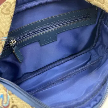 Gucci 817771 Small Embroidered Snake Crossbody Bag Apricot cloth