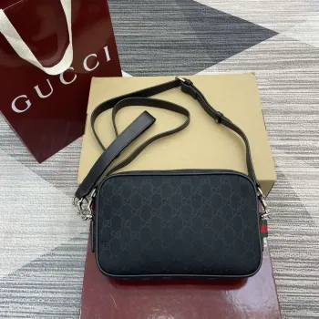 Gucci 834802 GG Canvas Small Crossbody Bag Black