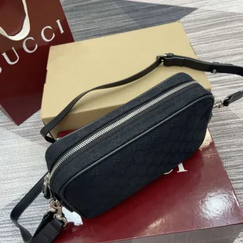 Gucci 834802 GG Canvas Small Crossbody Bag Black