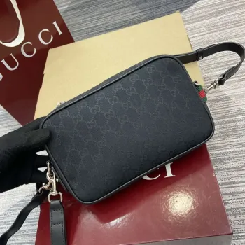 Gucci 834802 GG Canvas Small Crossbody Bag Black