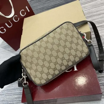 Gucci 834802 GG Canvas Small Crossbody Bag Dark brown