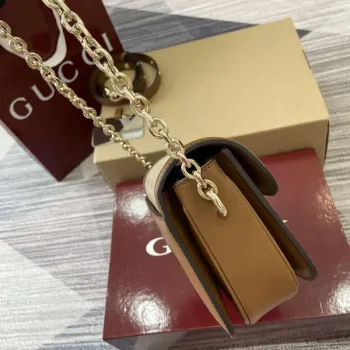 Gucci 826761 Gucci Go Small Shoulder Bag Brown Cloth