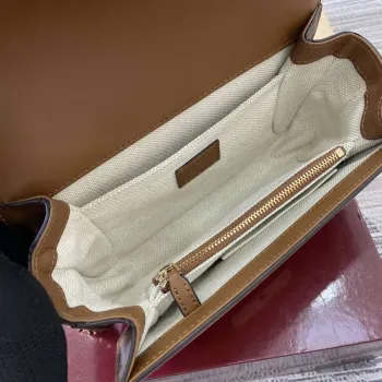 Gucci 826761 Gucci Go Small Shoulder Bag Brown Cloth