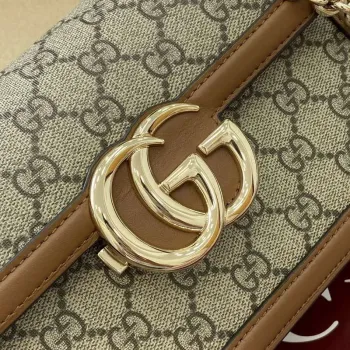 Gucci 826761 Gucci Go Small Shoulder Bag Brown PVC