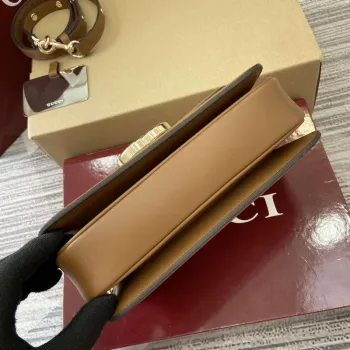 Gucci 826761 Gucci Go Small Shoulder Bag Brown PVC