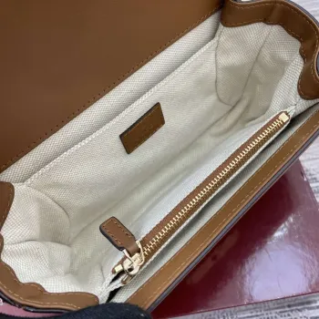 Gucci 826761 Gucci Go Small Shoulder Bag Brown PVC