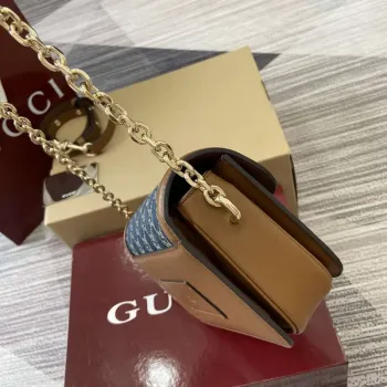 Gucci 826761 Gucci Go Small Shoulder Bag Blue Jeans